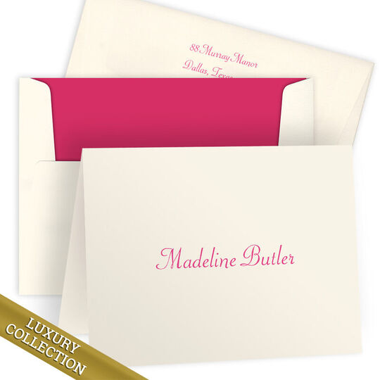 Luxury Butler Folded Note Card Collection - Raised Ink